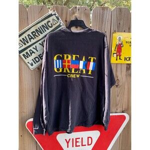 Vintage 90s Nautical Flags Long Sleeves Shirt Size XL